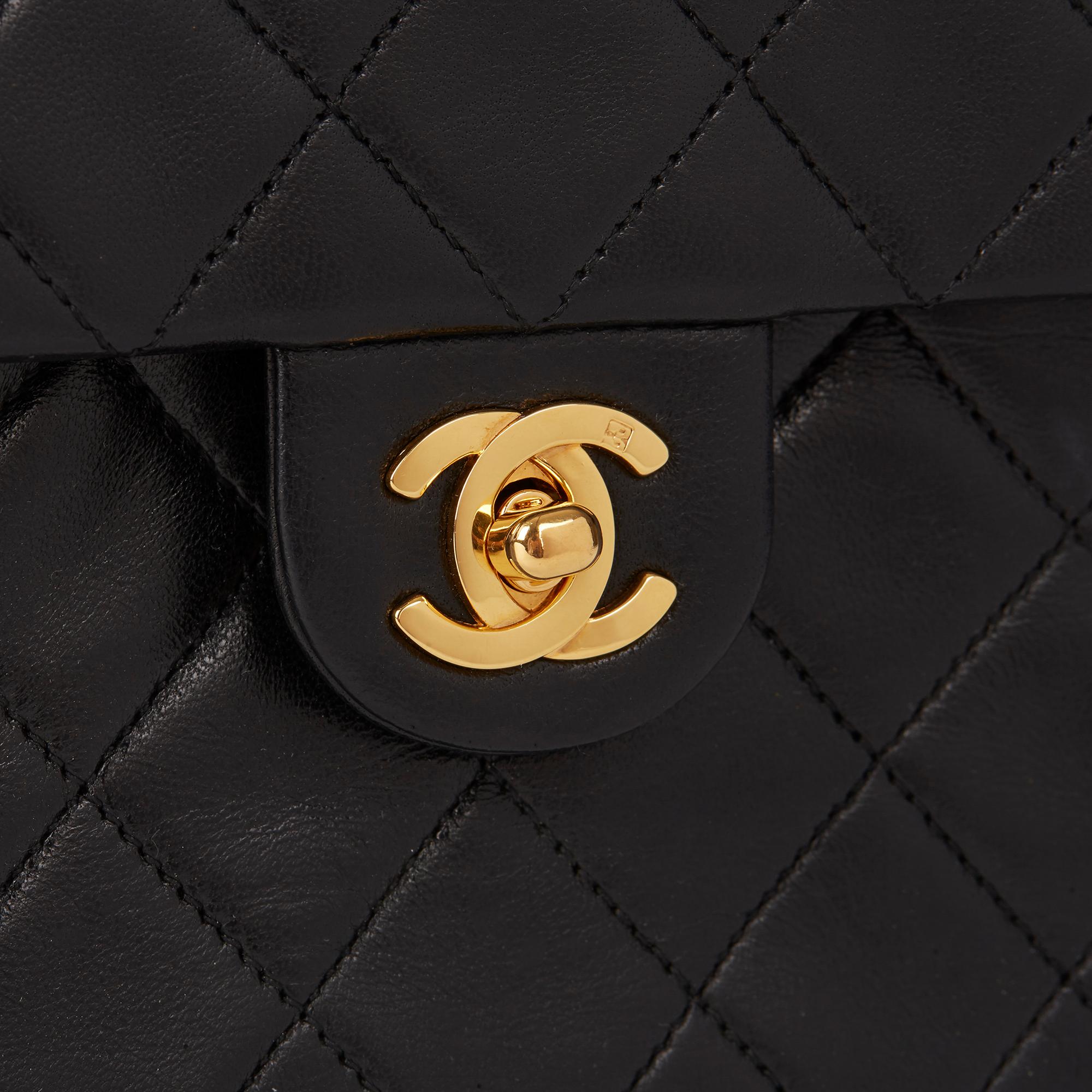 1989 Chanel Black Quilted Lambskin Vintage Mini Flap Bag 2