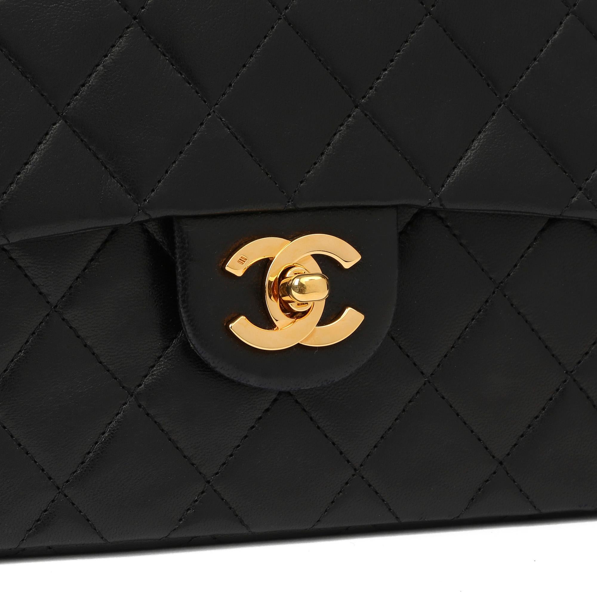 1989 Chanel Black Quilted Lambskin Vintage Mini Flap Bag  1