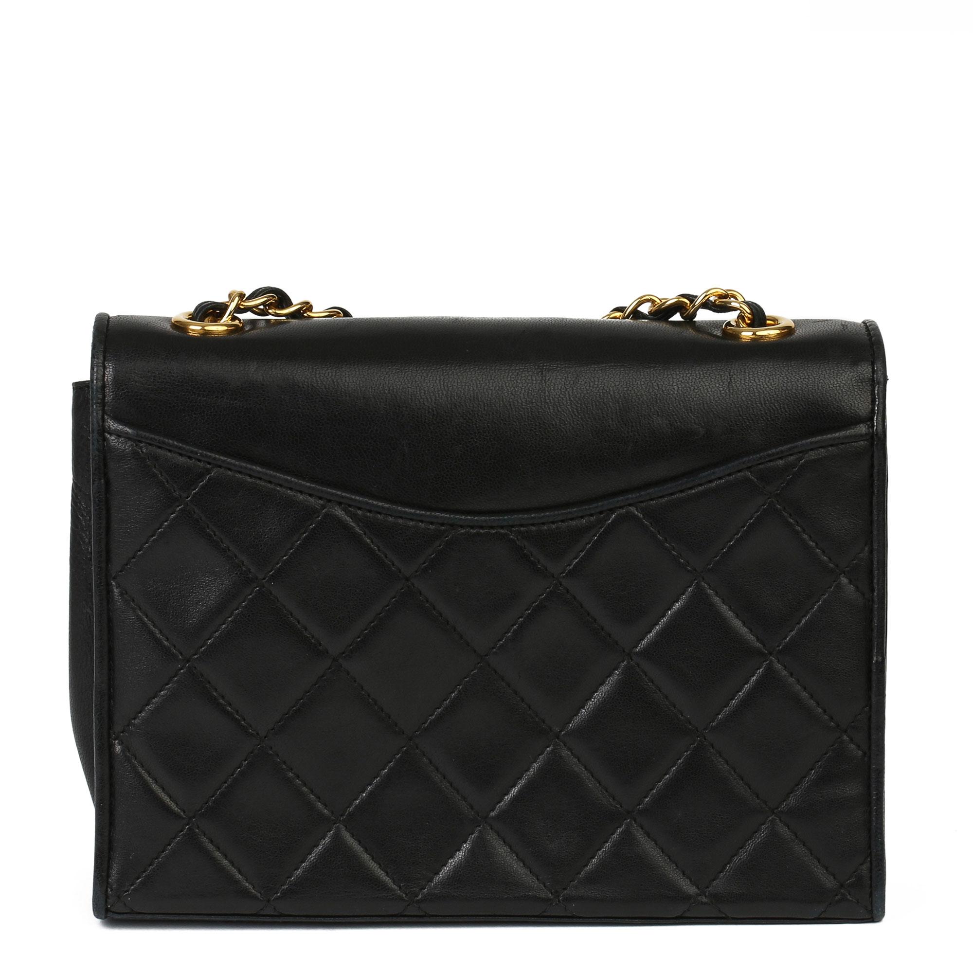 1989 Chanel Black Quilted Lambskin Vintage Timeless Single Flap Bag  5