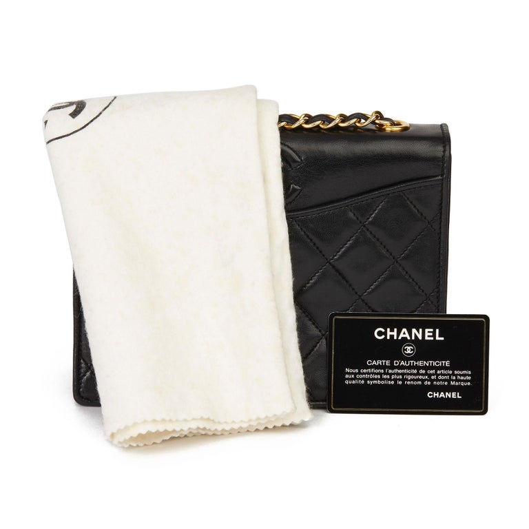 Chanel Black Lambskin Matelasse Quilted Crossbody Bag 1989-91