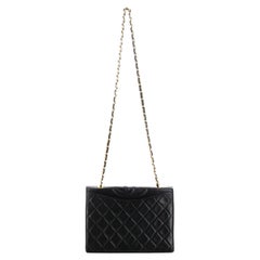 Vintage 1989 Chanel CC Quilted Lambskin Full Flap Handbag