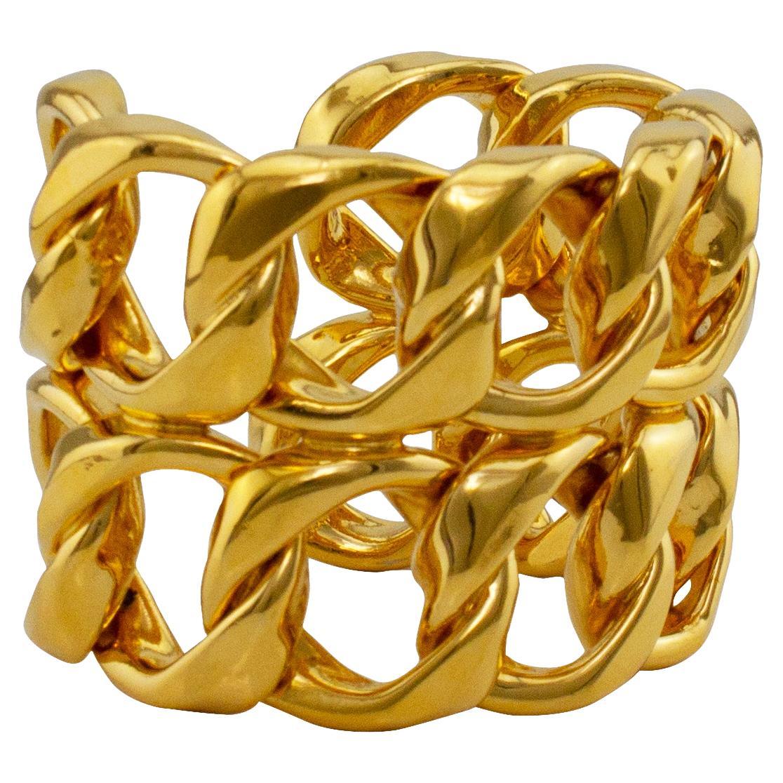 1989 Chanel Pulsera de doble cadena entrelazada Col.26