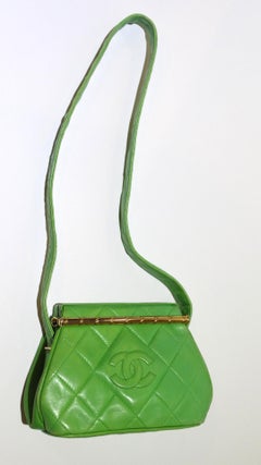 Chanel 1989 Kelly Green Quilted Handbag