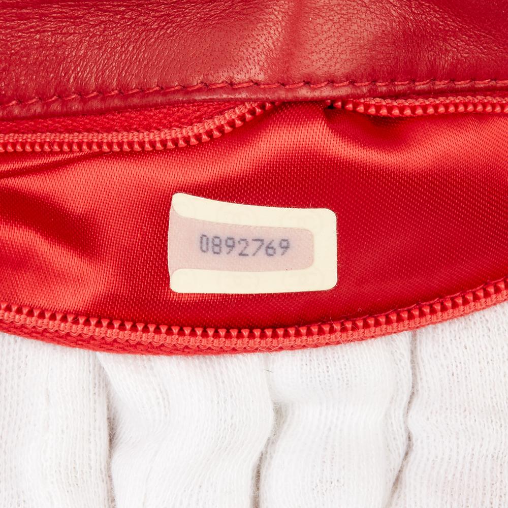 1989 Chanel Red Lizard Leather Vintage Timeless Mini Flap Bag 2