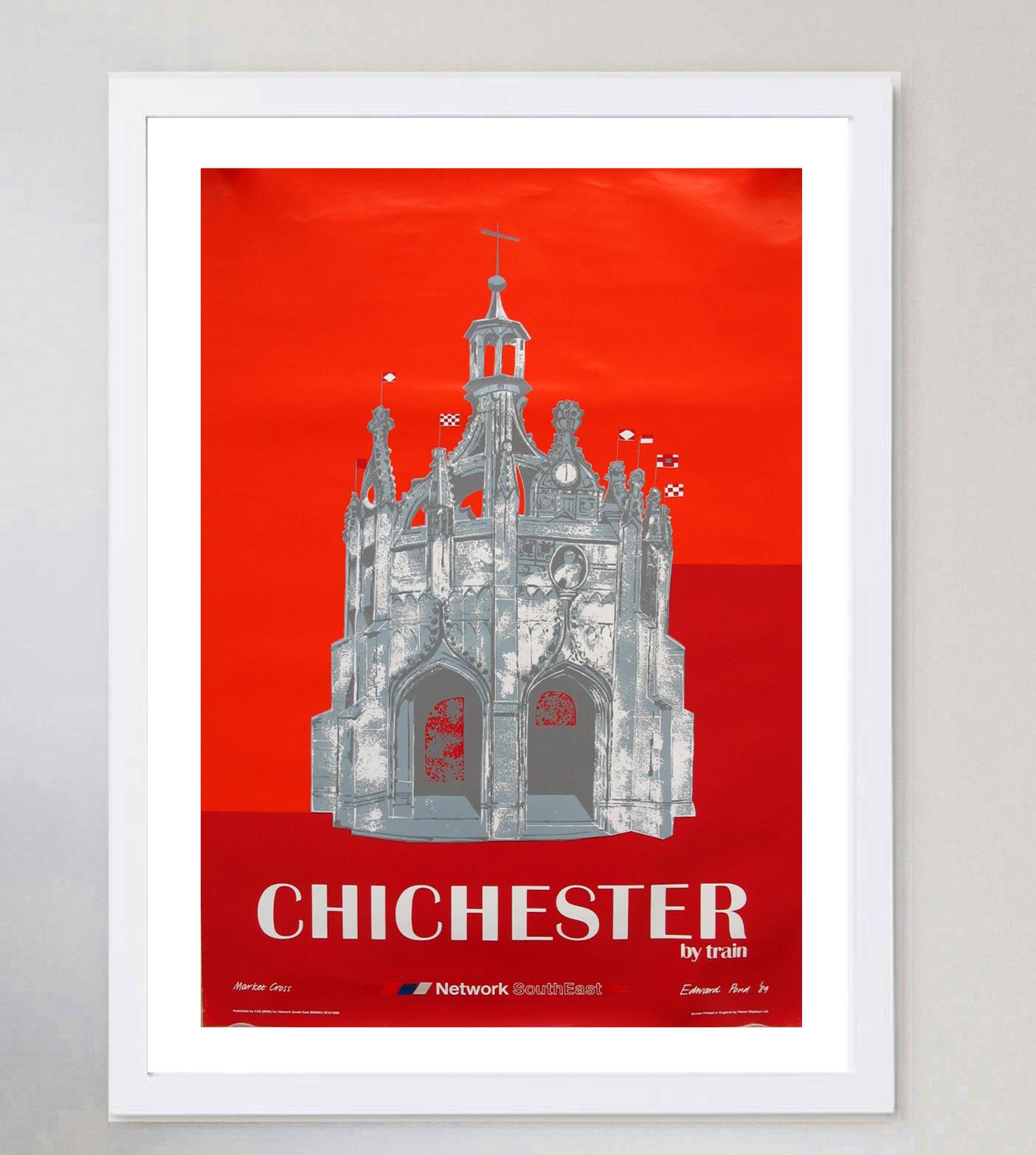1989 Chichester, Network South East Railways Original Vintage Poster In Good Condition For Sale In Winchester, GB