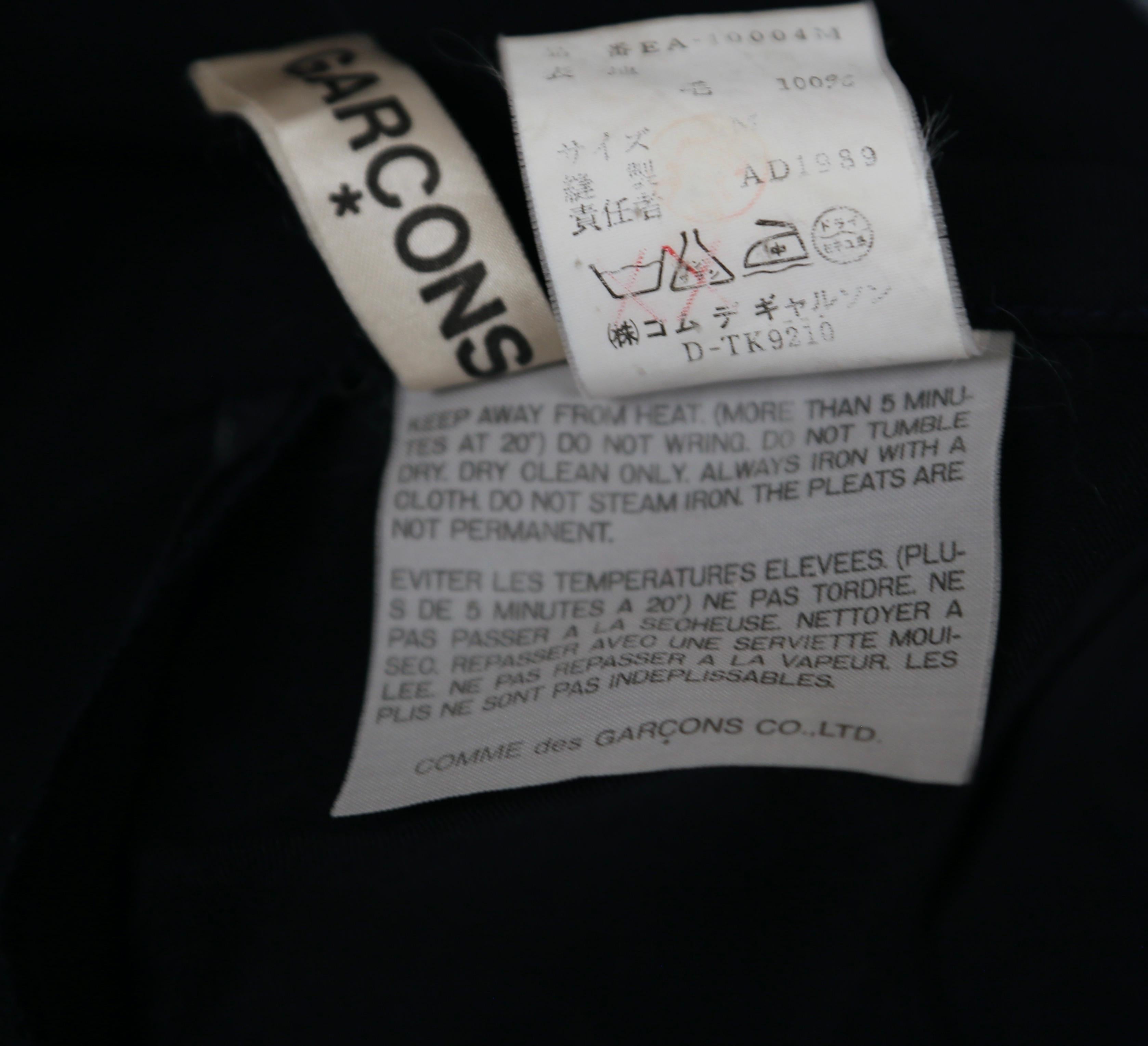 1989 COMME DES GARCONS black asymmetrical one shoulder wrap dress For Sale 6