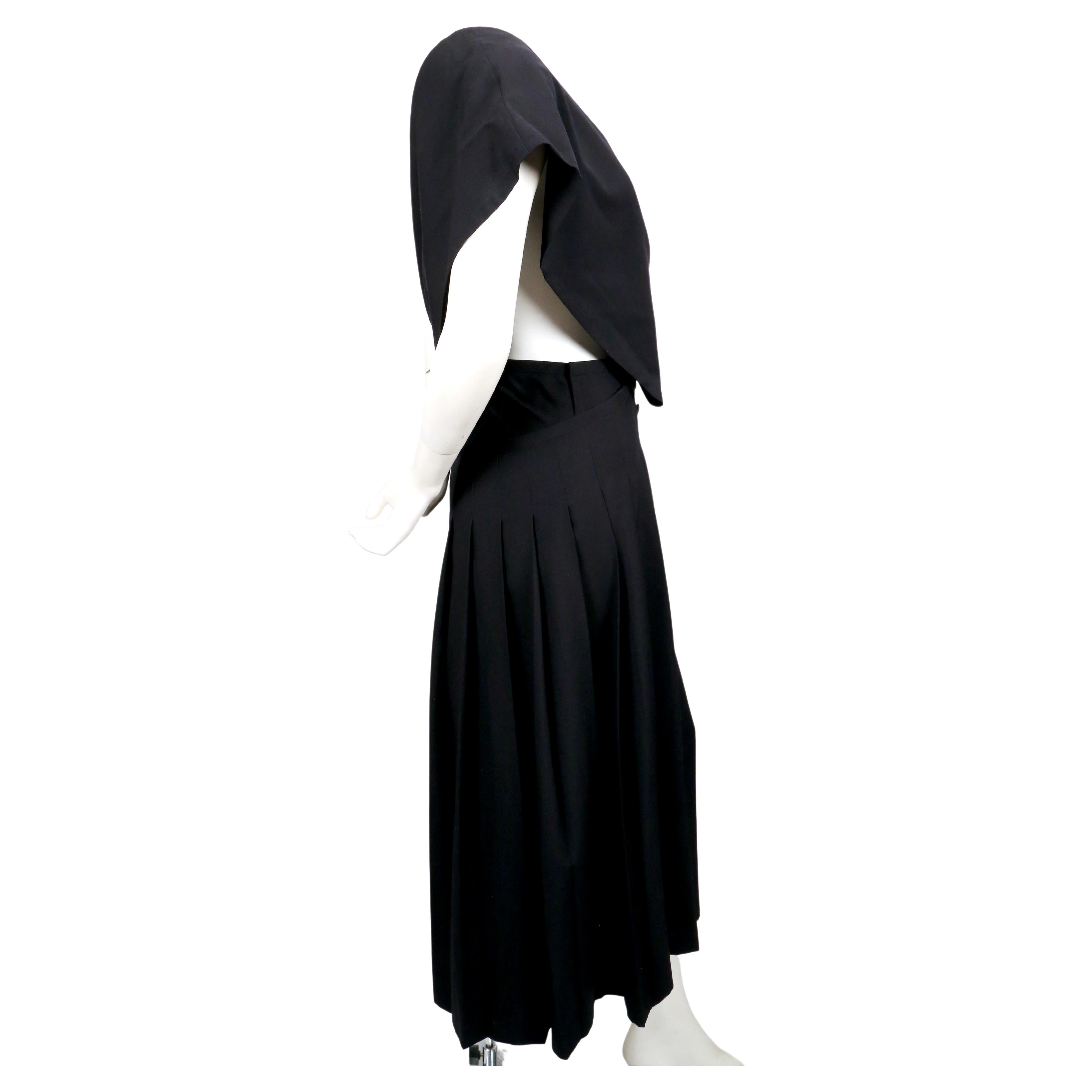 1989 COMME DES GARCONS black asymmetrical one shoulder wrap dress In Good Condition For Sale In San Fransisco, CA