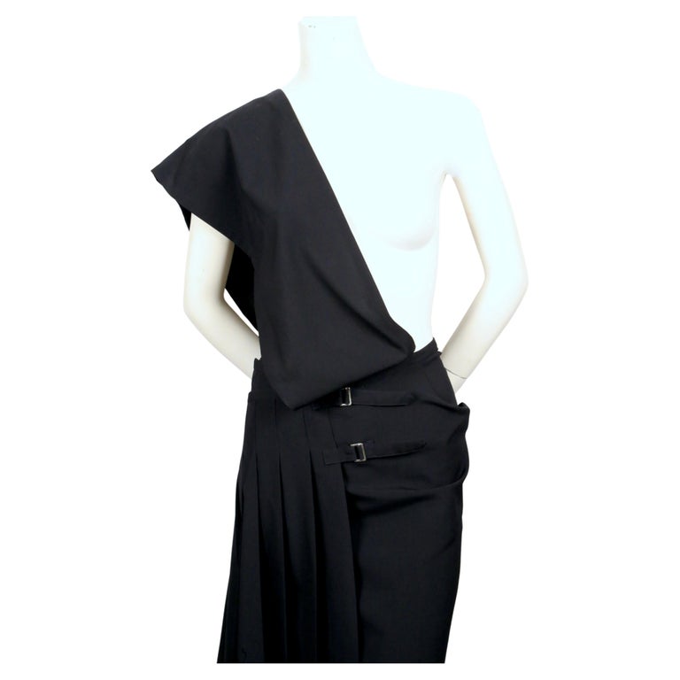 COMME des GARCONS Asymmetrical deformed pullover tailored jacket stripe GT-J011 black Stainless Steel