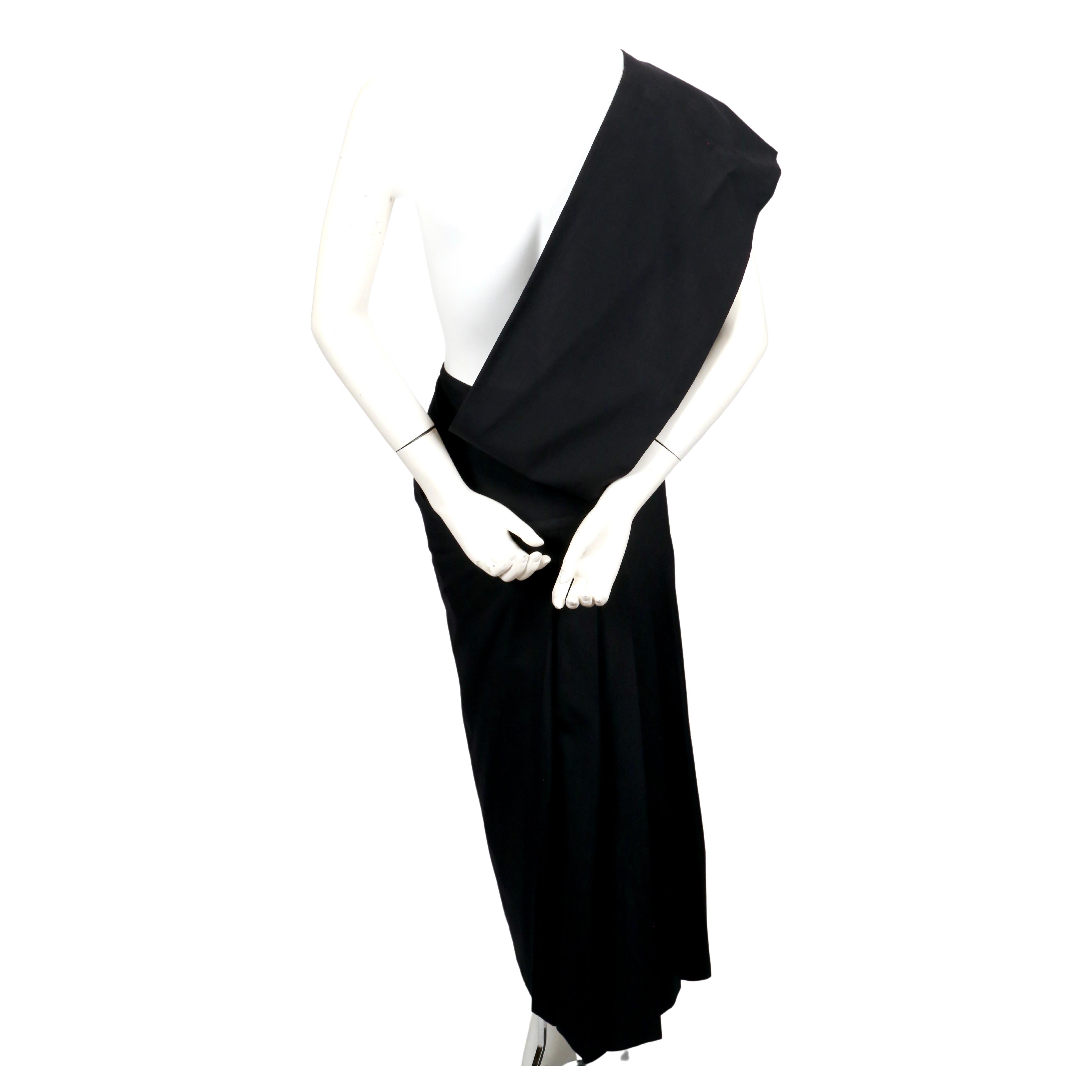1989 COMME DES GARCONS black asymmetrical one shoulder wrap dress For Sale 2
