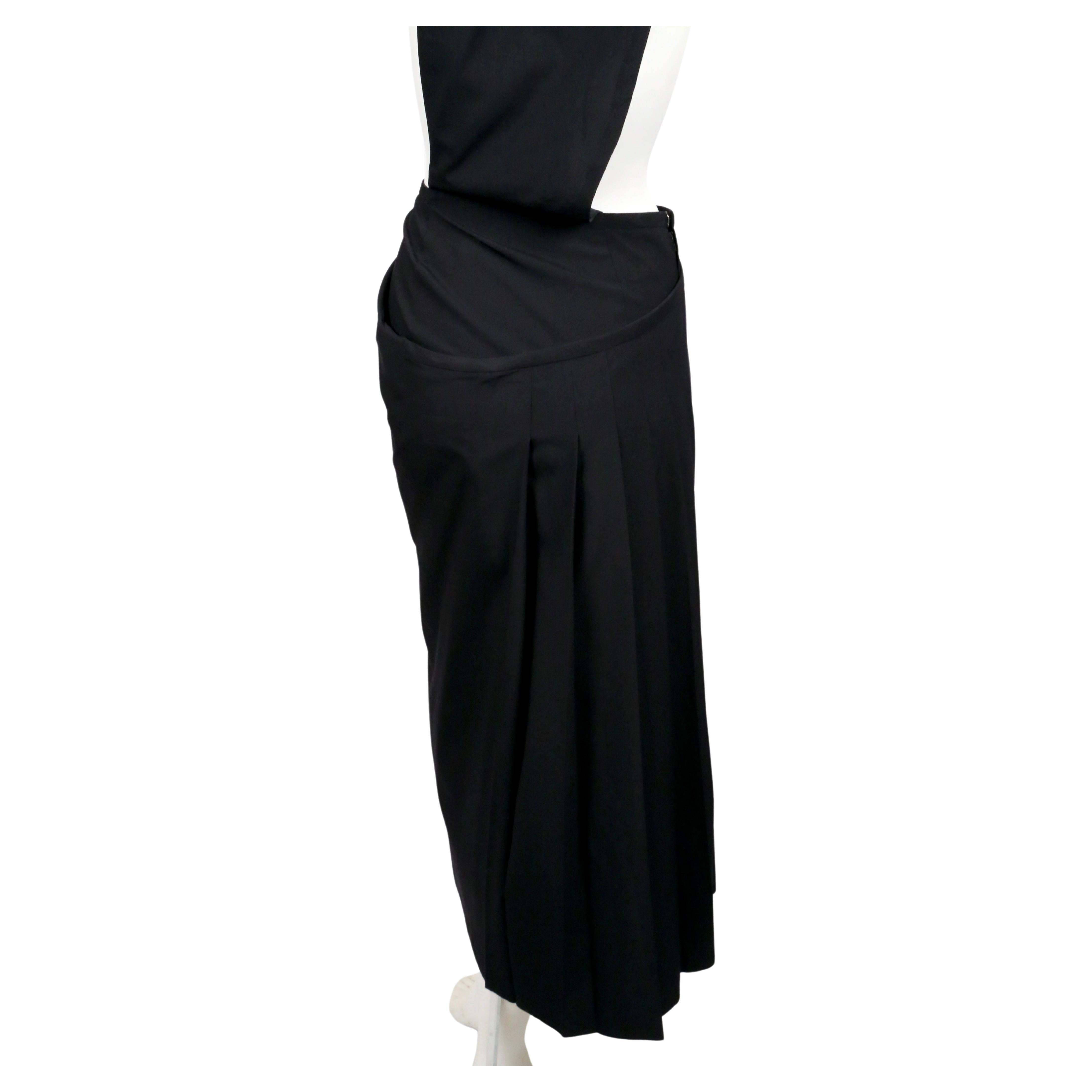 1989 COMME DES GARCONS black asymmetrical one shoulder wrap dress For Sale 4