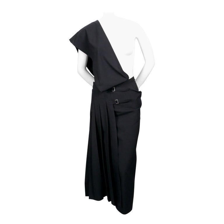black asymmetrical wrap dress ASYMMETRICAL WRAP LONG DRESS in black – Marcia Wear main image 0