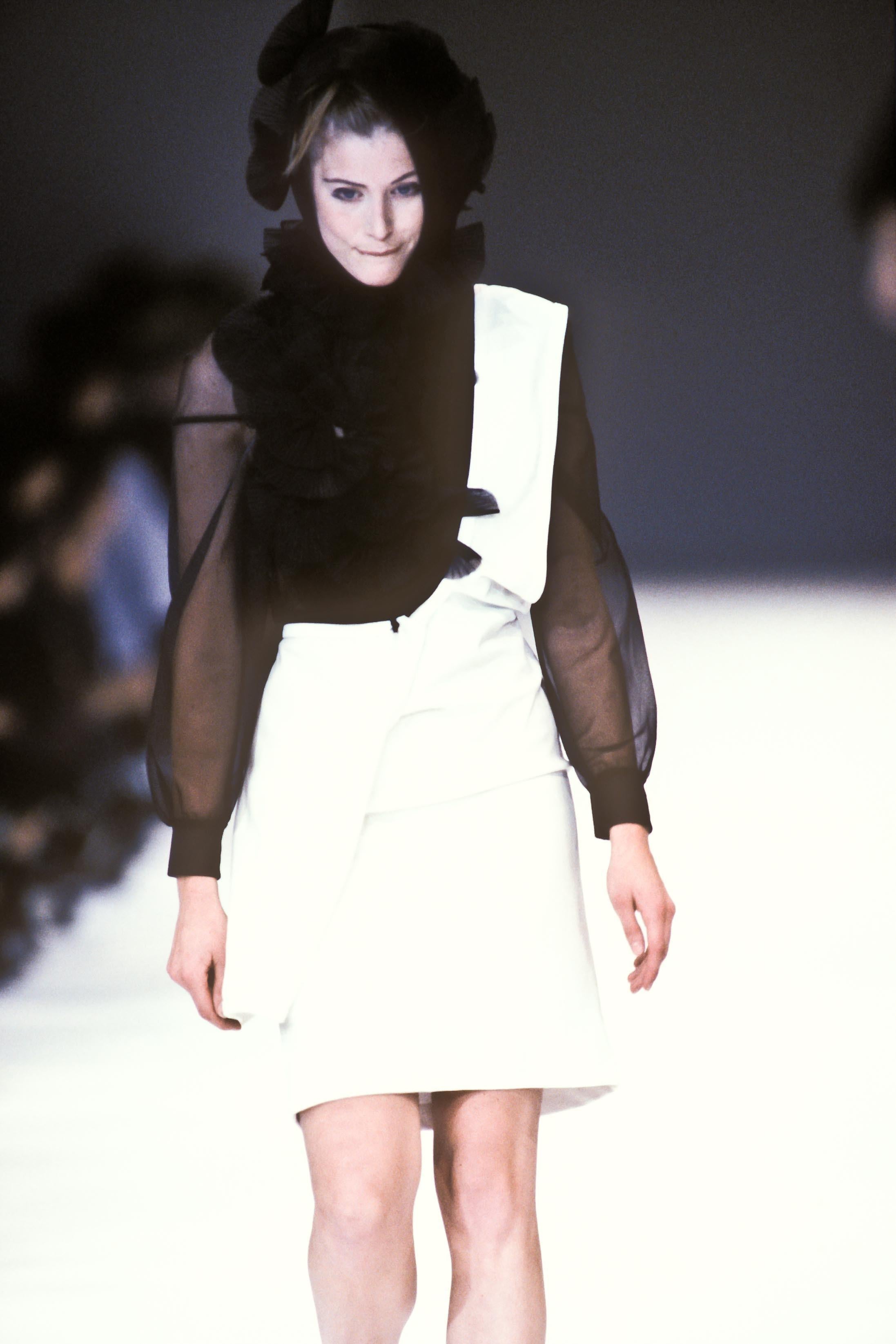 1989 COMME DES GARCONS deepest blue asymmetrical one shoulder wrap ...