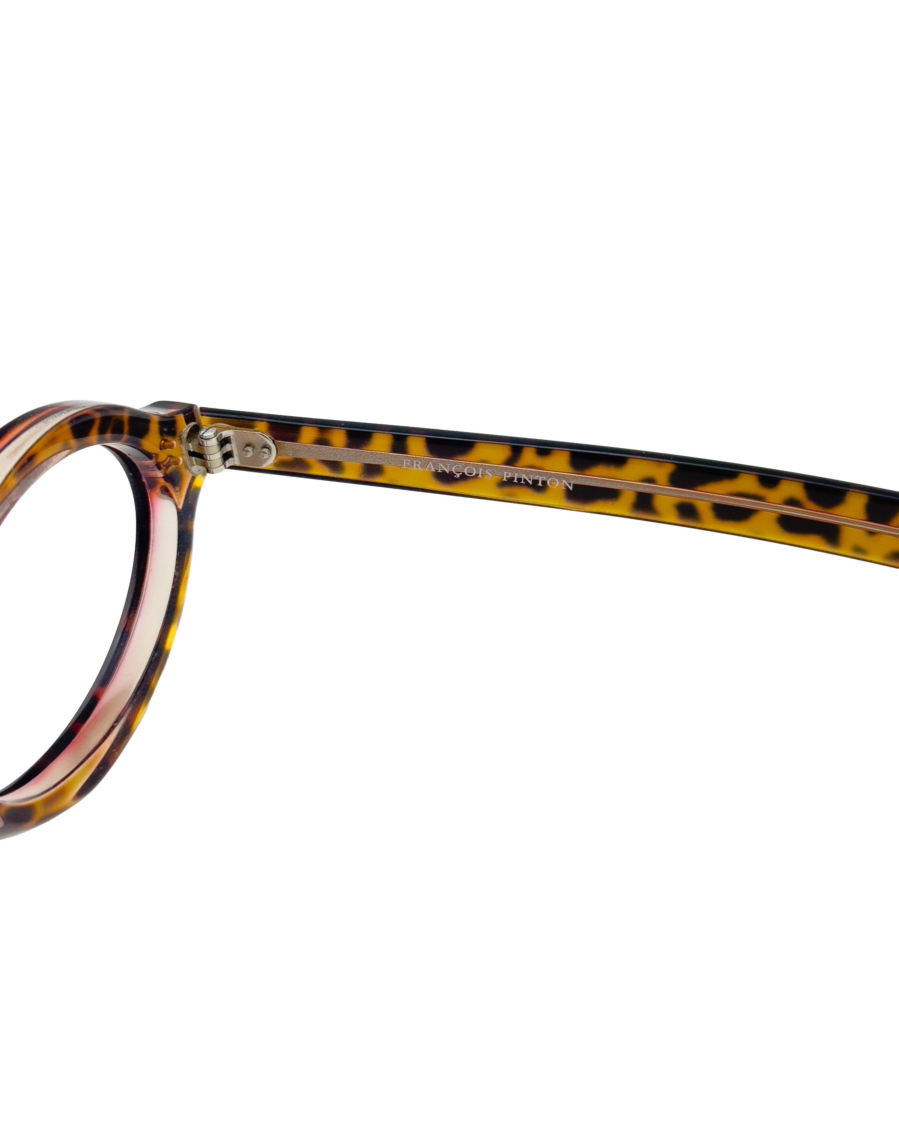 1989 Francois Pinton Faux Tortoise Oval Glass Frames In Good Condition For Sale In Toronto, Ontario