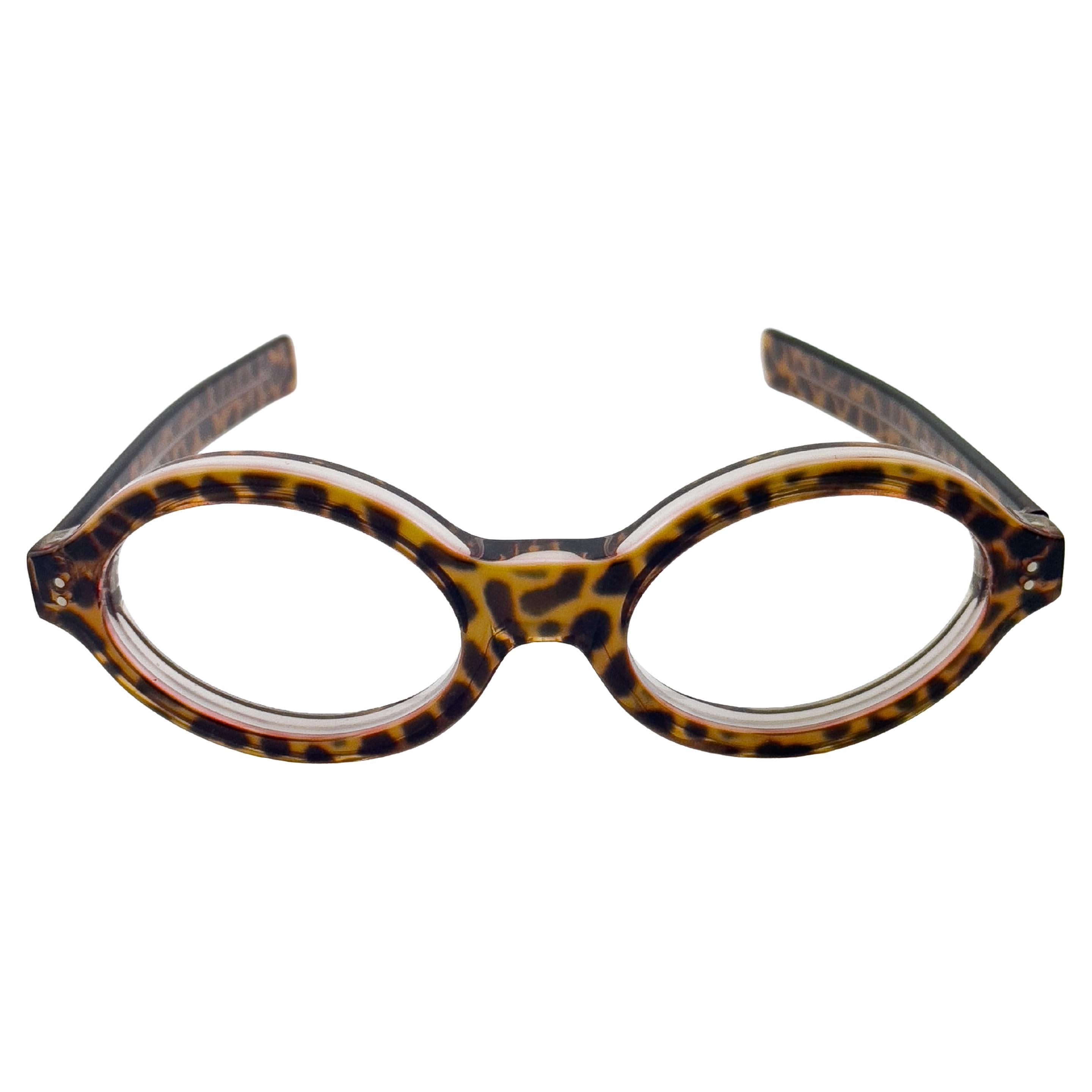 1989 Francois Pinton Faux Tortoise Oval Glass Frames For Sale