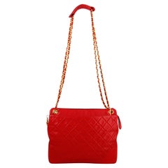 1989 Handbag Chanel quilted leather Red 