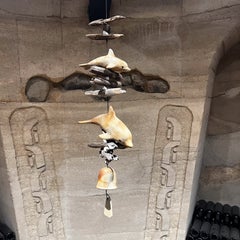 1989 Handcrafted Dolphin Art Pottery Wood Wind Chime Bell
