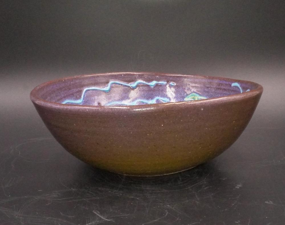 Mid-Century Modern 1989, Harding Black Pottery Fish Bowl