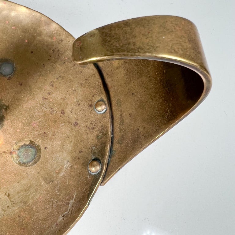 1989 HB Sculptural Chamber Candle Holder Dish in Brass For Sale at 1stDibs