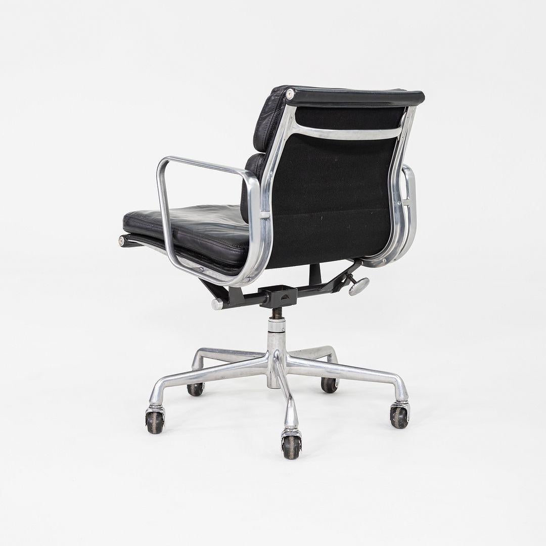 Late 20th Century 1989 Herman Miller Eames Soft Pad Management Desk Chairs in Black Leather For Sale