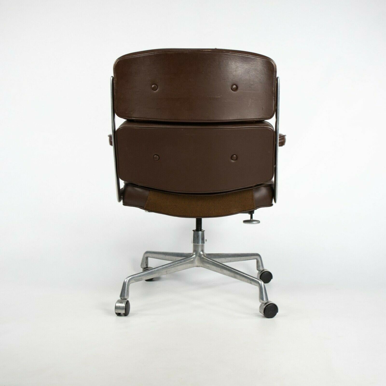American 1989 Herman Miller Eames Time Life Executive Desk Chair in Brown Leather