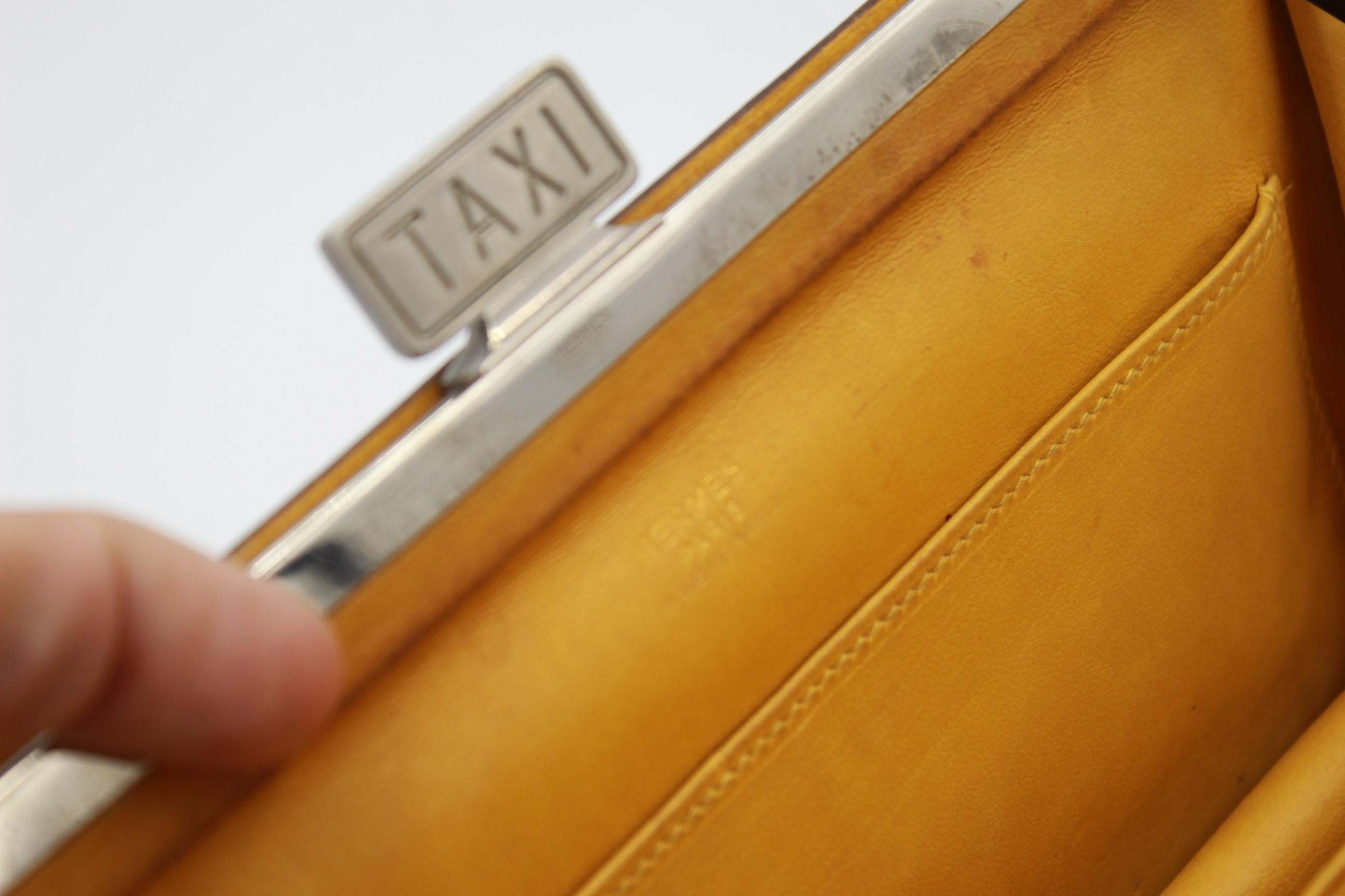 1989 Hermes New York Taxi Yellow Sac a Malice Clutch 1