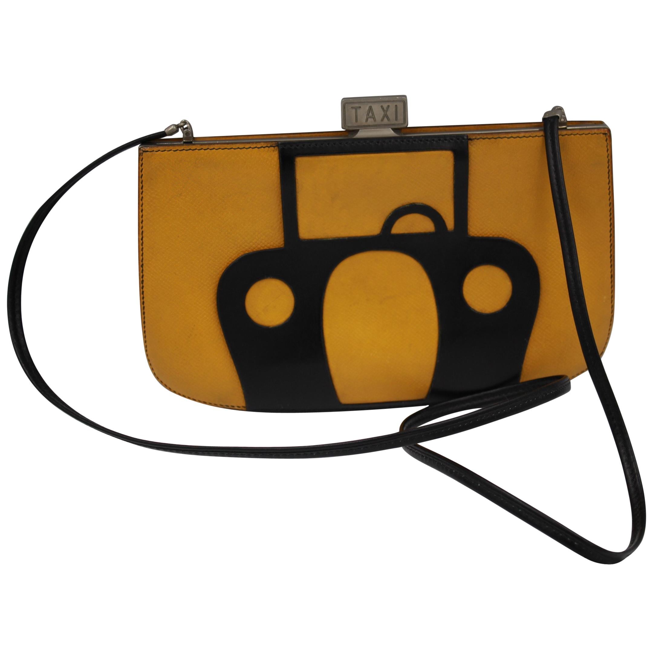 1989 Hermes New York Taxi Yellow Sac a Malice Clutch