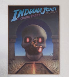 1989 Indiana Jones et le Temple Maudit (Tchèque) Affiche originale d'époque