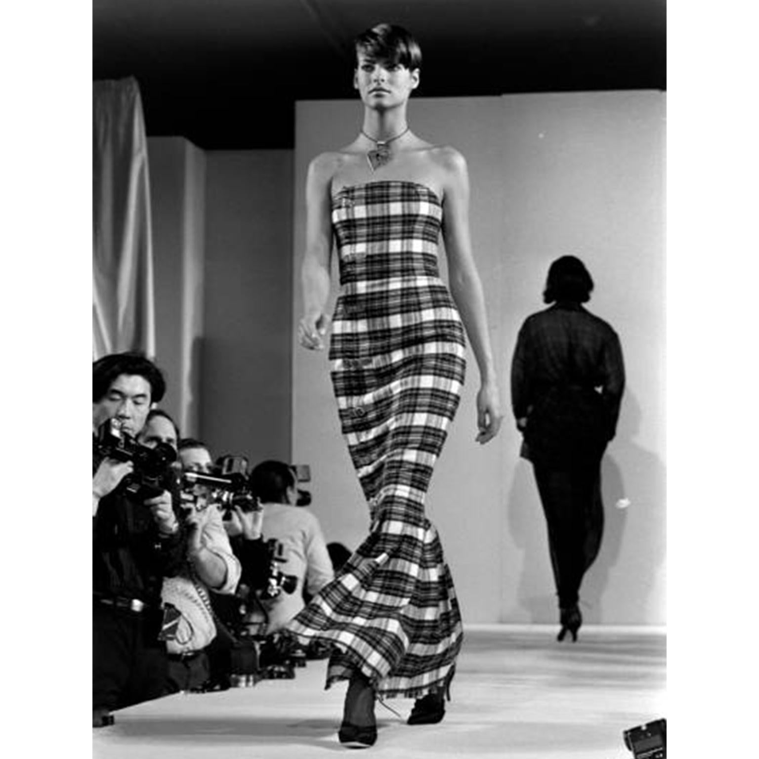 This  Isaac Mizrahi vintage strapless dress was inspired by kilts and it is one of the designer's most iconic pieces. Long before Alexander McQueen was using tartan in his pieces, Isaac Mizrahi was doing it! The dress is from Mizrahi's first F/W