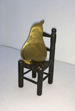 1989 Italy Bronze Abstract Sculpture Concetto Pozzati in Posa