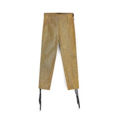 1989 Junior Gaultier Pantalón con cordones de lamé dorado