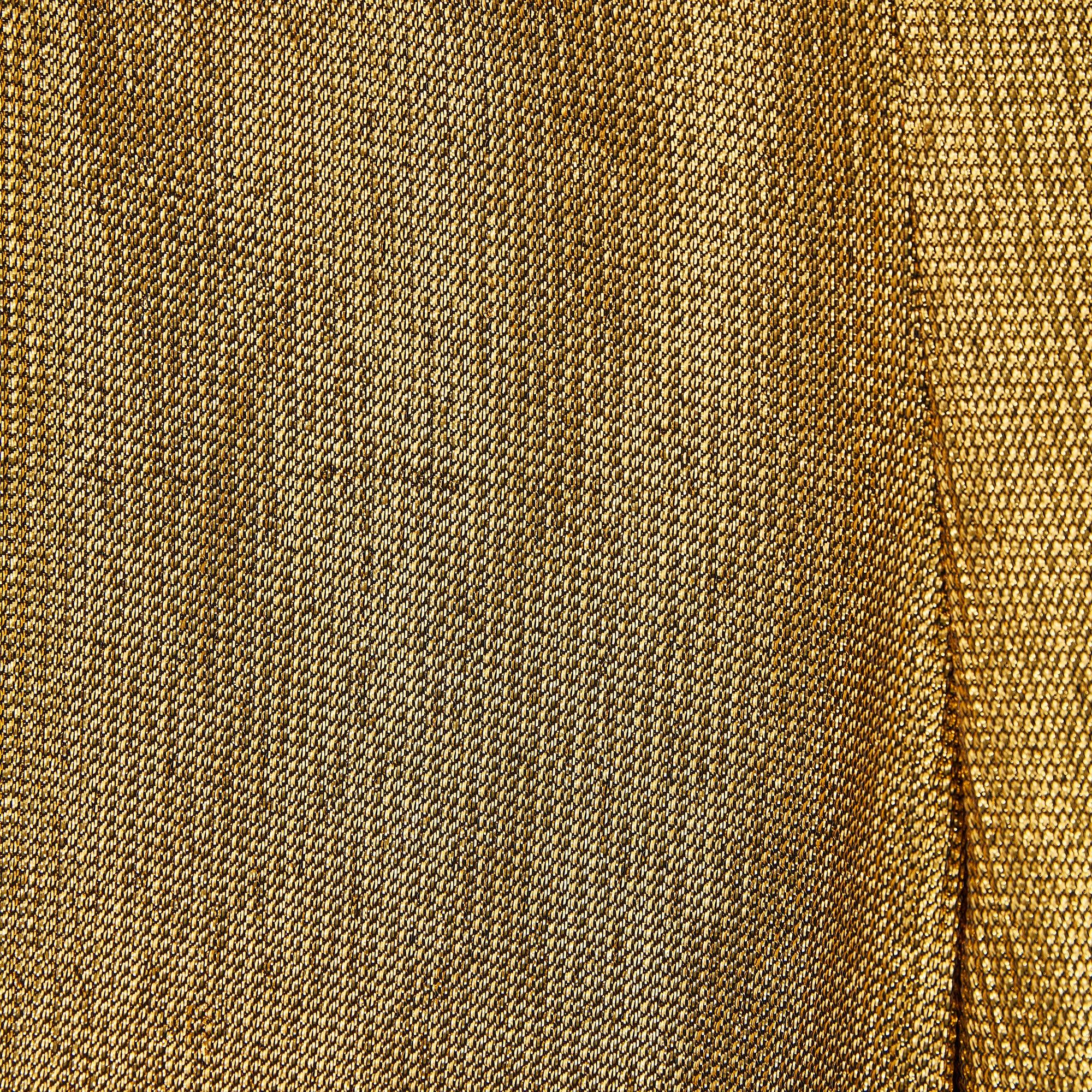 1989 Junior Gaultier Gold Lamé Lace-Up Trouser im Zustand „Hervorragend“ im Angebot in London, GB