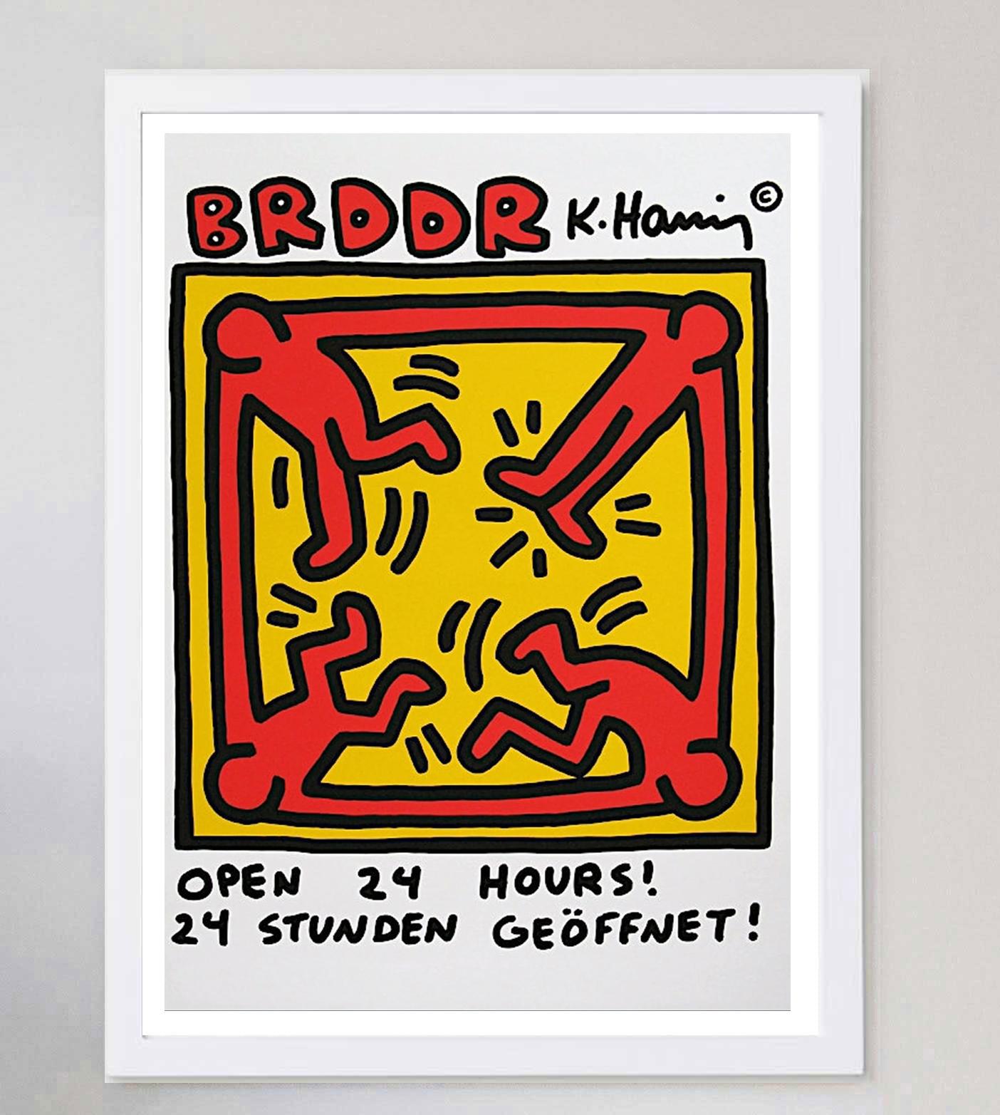 1989 Keith Haring - Poster originale d'epoca Brddr In condizioni buone in vendita a Winchester, GB