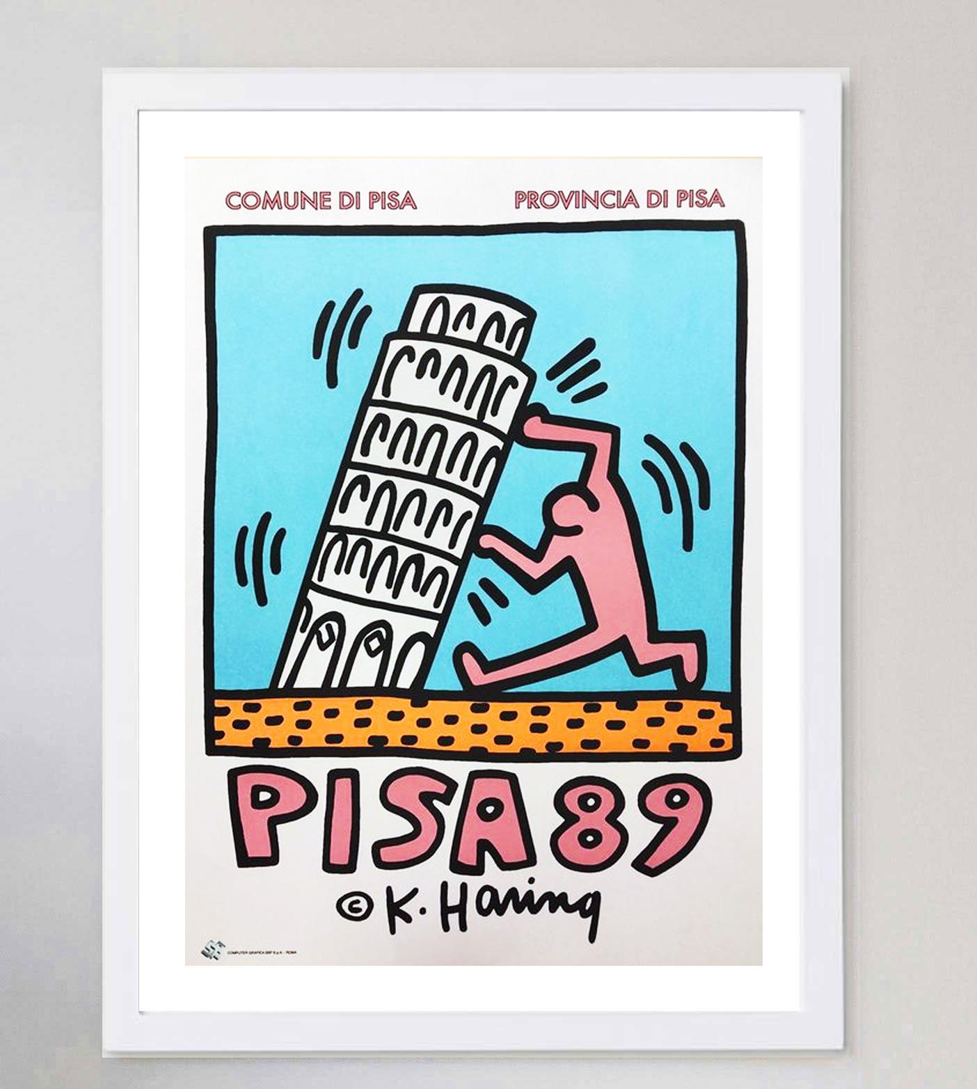 American 1989 Keith Haring - Pisa 89 Original Vintage Poster
