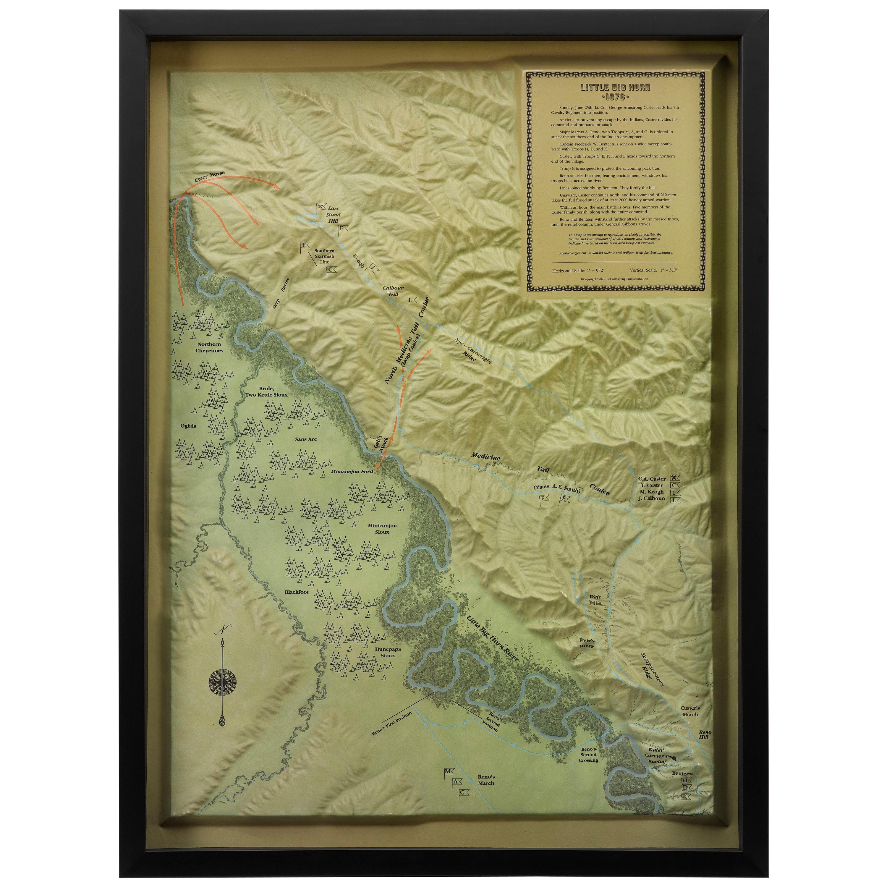 "Little Big Horn, 1876" Raised Relief Map, 1989