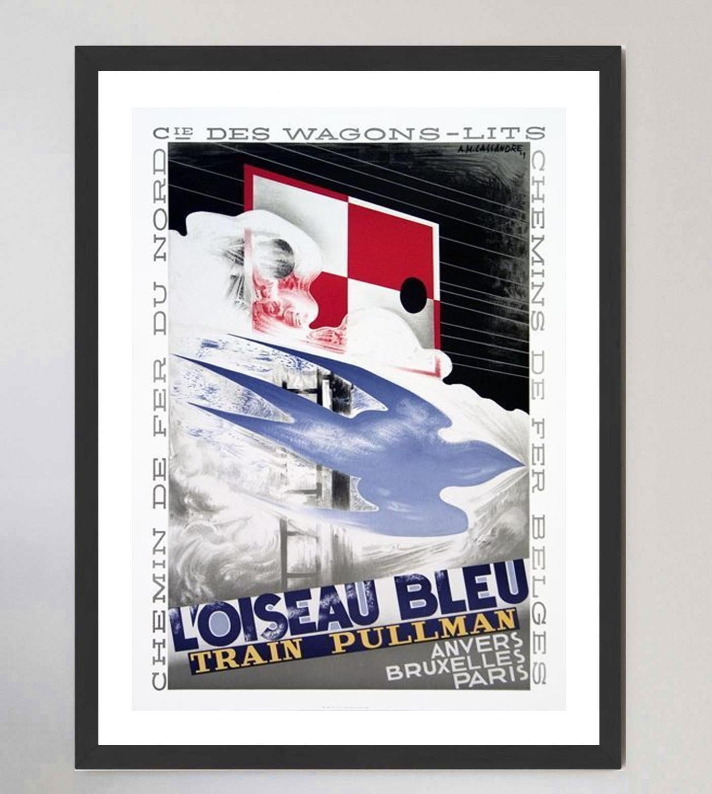 Paper 1989 L'Oiseau Bleu Train Pullman Original Vintage Poster For Sale