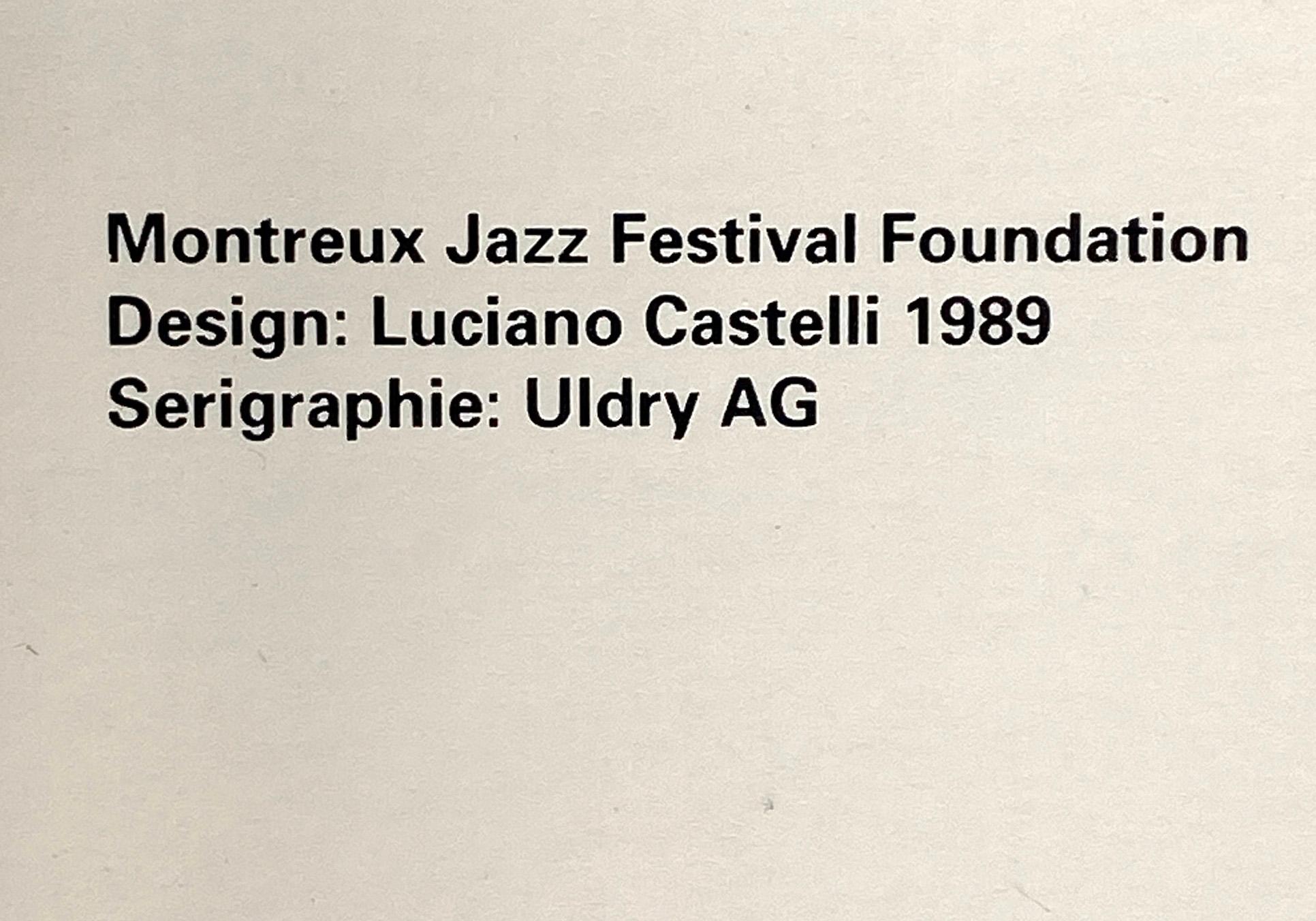 1989 Luciano Castelli 'Montreux Jazz Festival' Original Werbeplakat (Schweizerisch) im Angebot