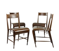 1989 Massimo Iosa Ghini Calligaris Chestnut Wood "Robin" Chair Set of 4