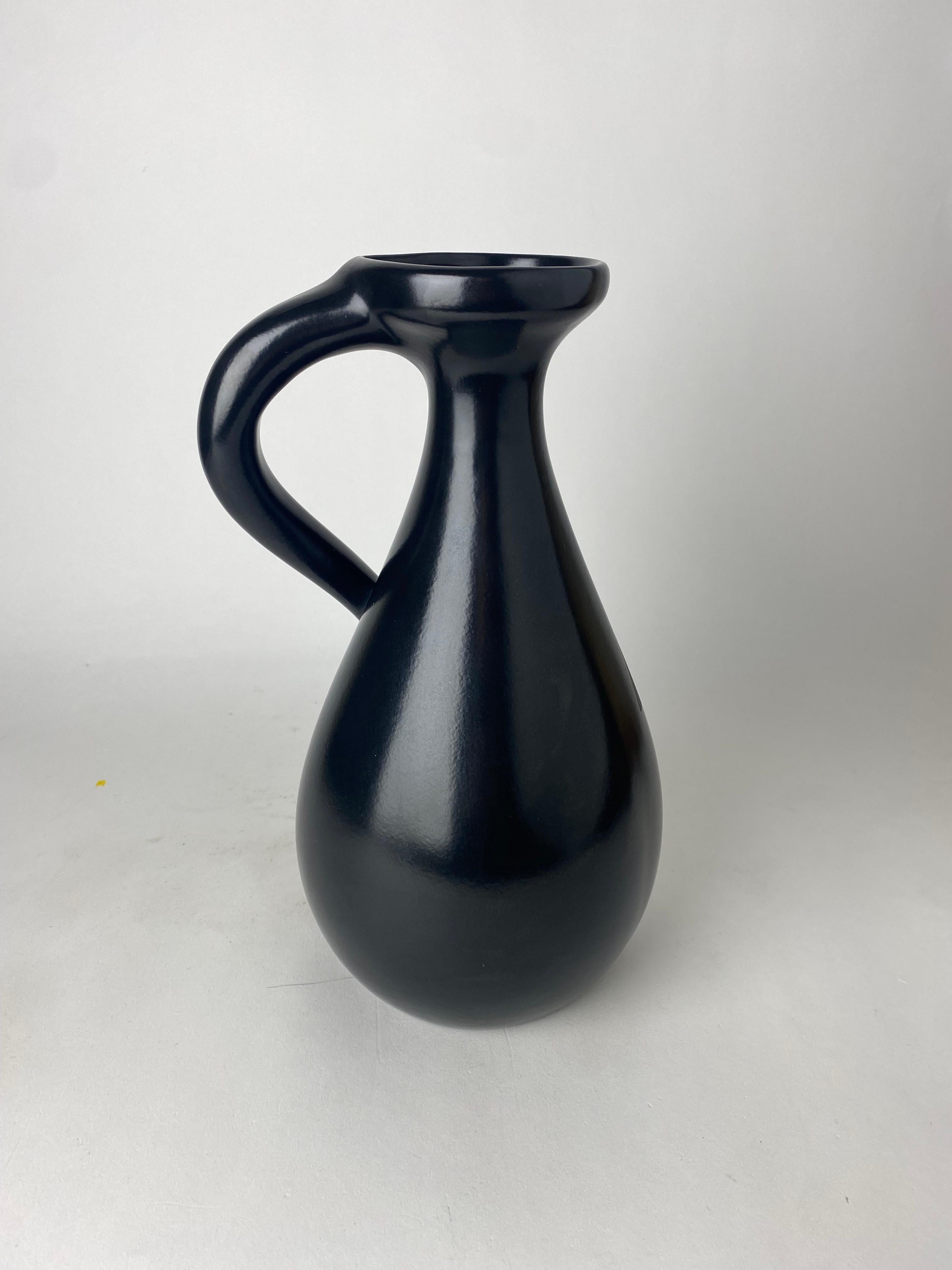 Post-Modern 1989 Modern Vase with Handle and Abstract Design 