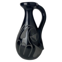 1989 Modern Vase with Handle and Abstract Design
