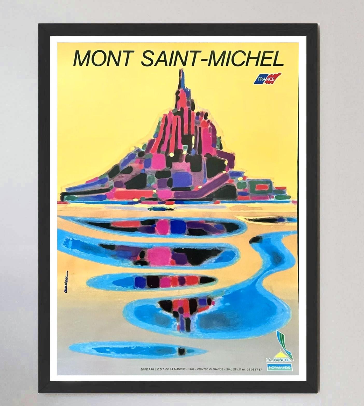 1989 Mont St Michel - Auriac Original-Vintage-Poster, Mont St. Michel im Zustand „Gut“ im Angebot in Winchester, GB