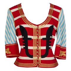 MOSCHINO COUTURE Veste gondolier rouge et bleue collection Cruise Me Baby, 1989