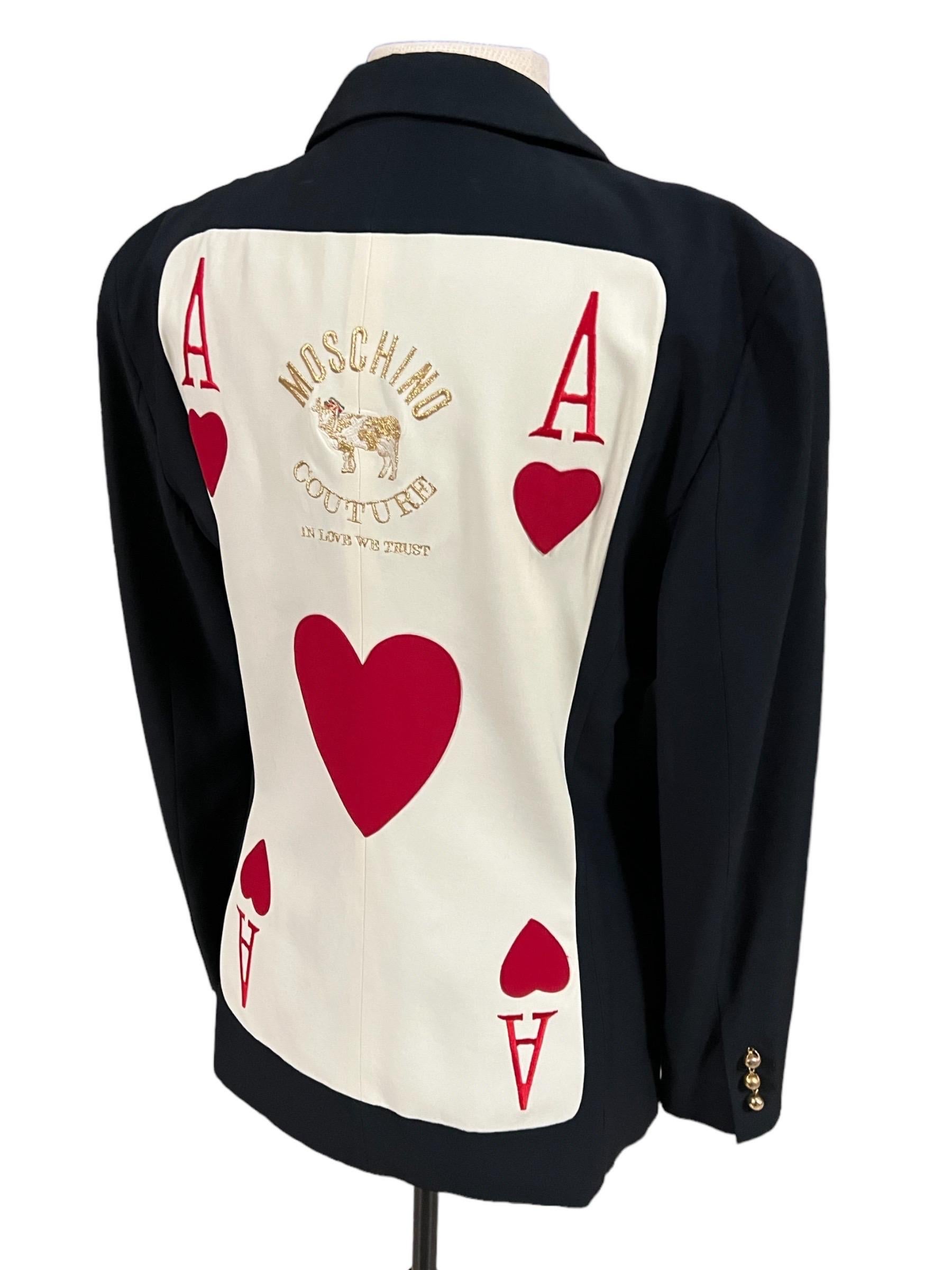 1989 Moschino Couture Vintage Playing Card Blazer 1