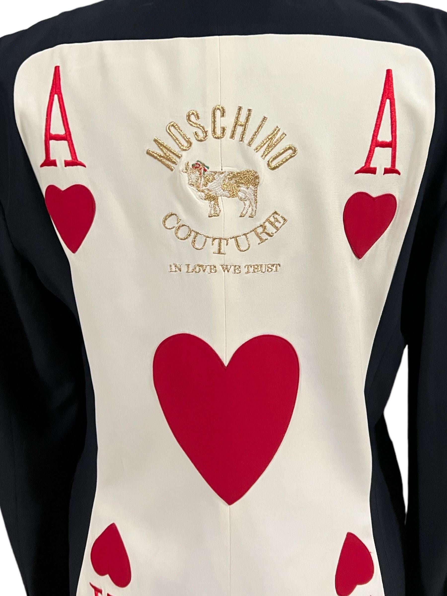 1989 Moschino Couture Vintage Playing Card Blazer 2