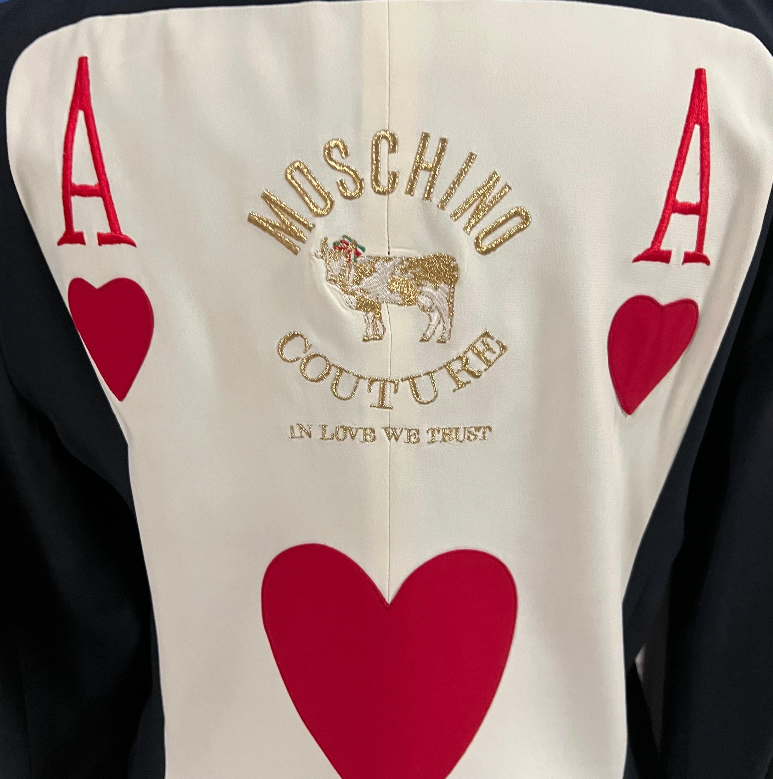 1989 Moschino Couture Vintage Playing Card Blazer 3