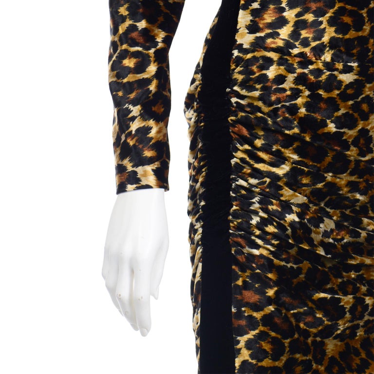 1989 Patrick Kelly Vintage Leopard Print Bodycon Dress For Sale 2