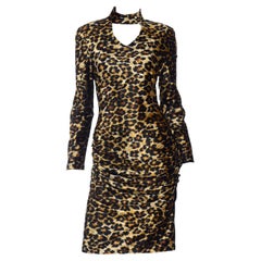 1989 Patrick Kelly Vintage Leopard Print Bodycon Dress