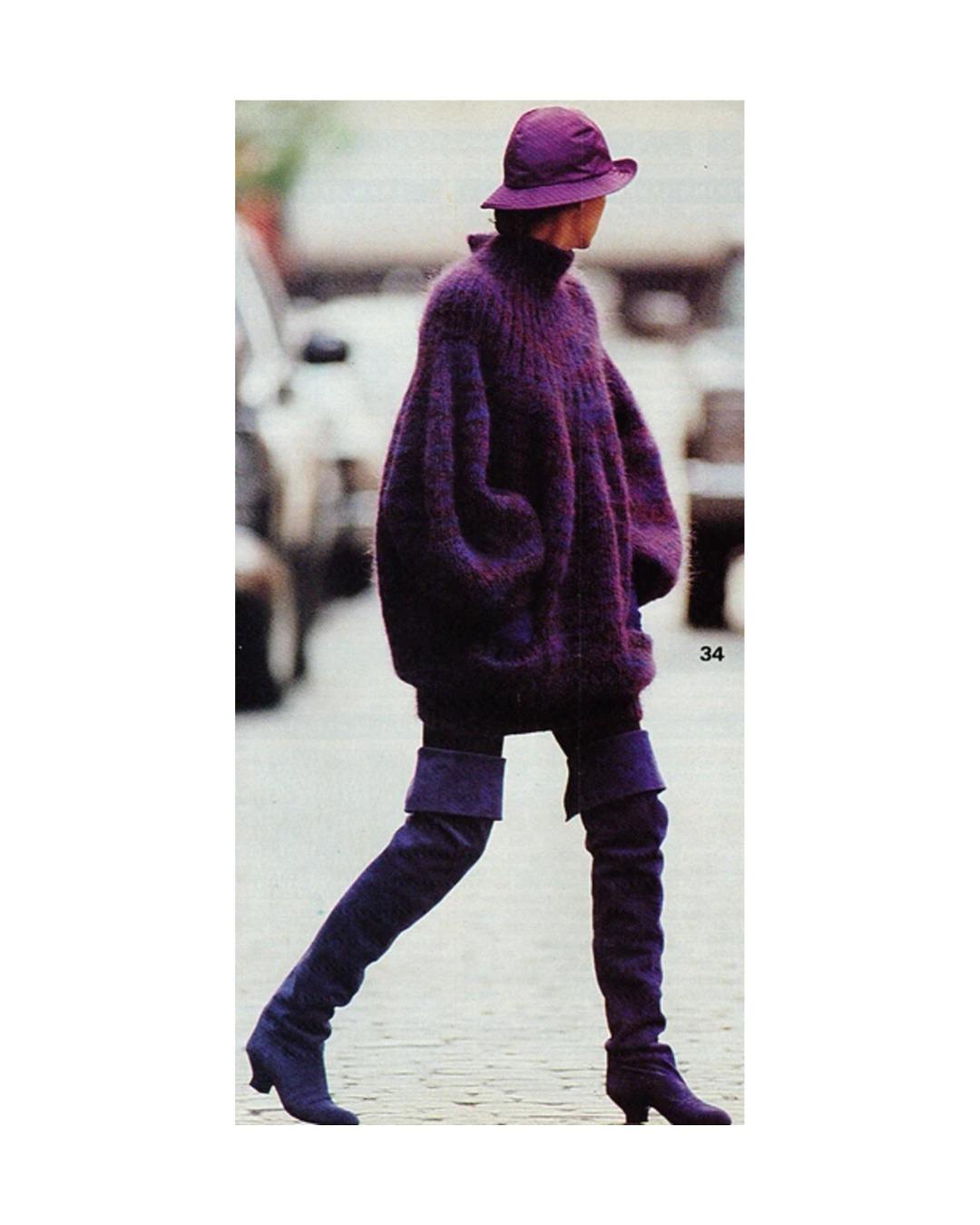 1989 PERRY ELLIS by MARC JACOBS oversized purple handknit sweater dress 2