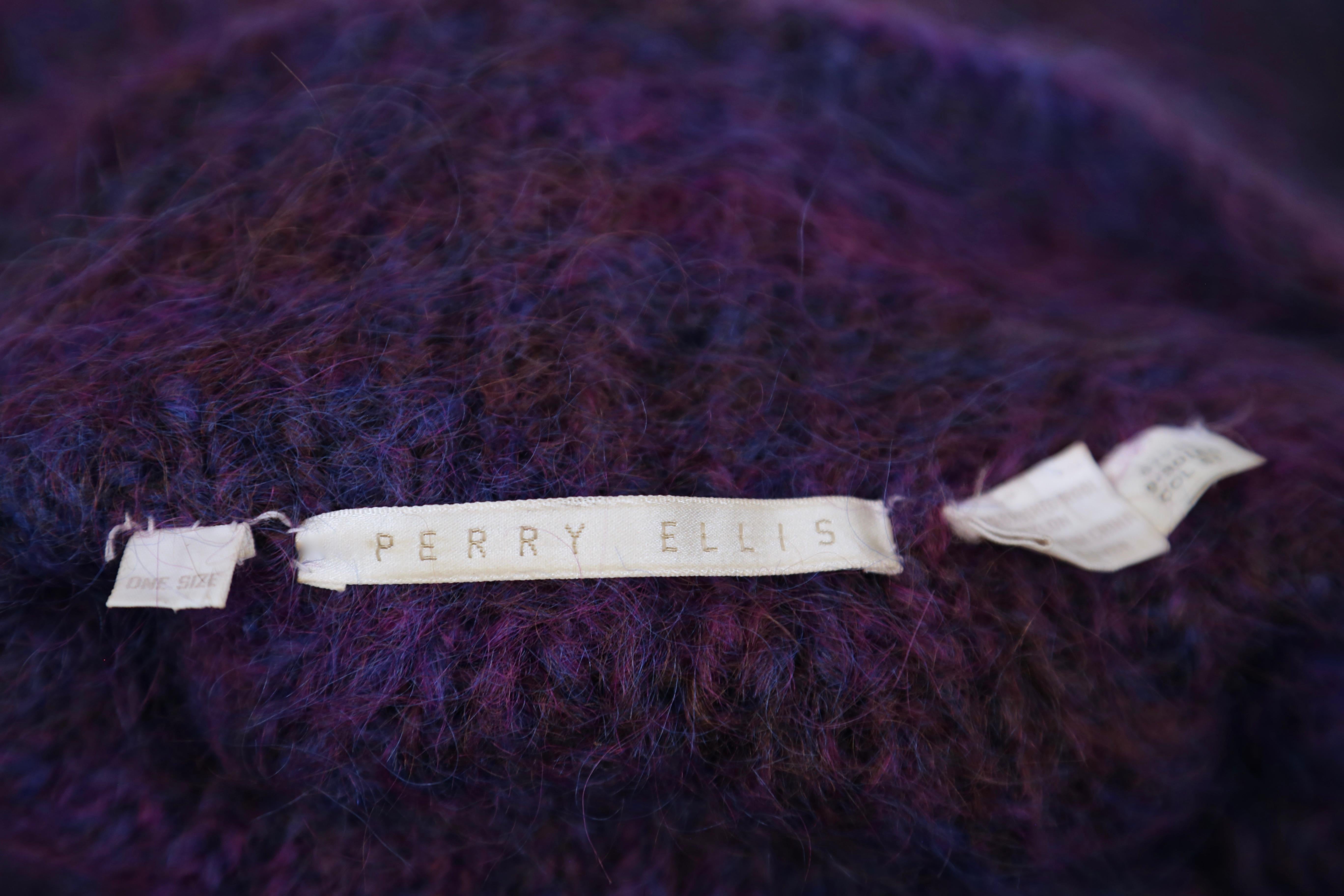 Women's or Men's 1989 PERRY ELLIS by MARC JACOBS oversized purple handknit sweater dress