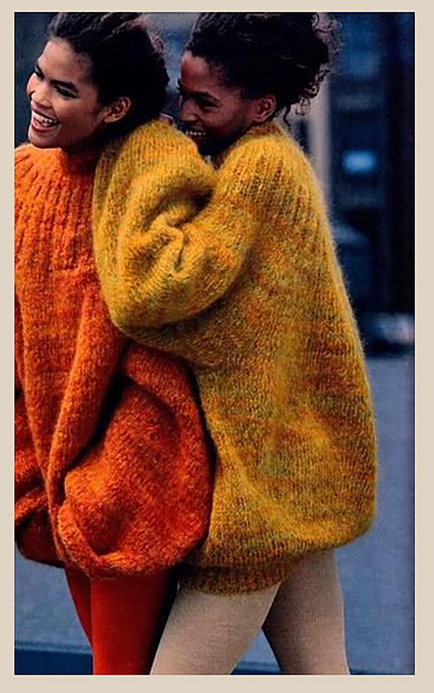 1989 PERRY ELLIS by MARC JACOBS oversized purple handknit sweater dress 1