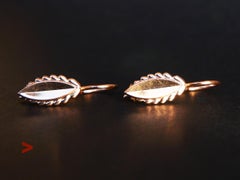 1989 Retro Soviet Union Russian dangle Earrings solid 14K Gold / 2.85gr